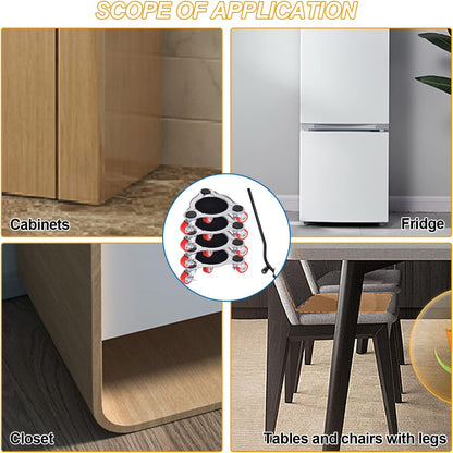 Furniture Transport Wheels Set - Sliding System with Lifter, 4 Pieces and Furniture Lifter Set - 360° Swivel - 400kg Wheels - Durable ABS Wheels