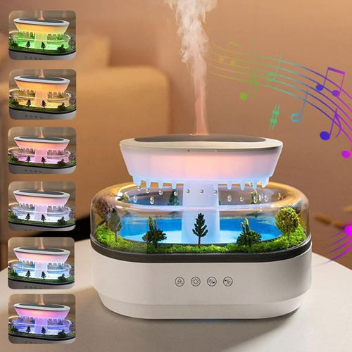 Raindrop Aroma Diffuser – White Noise & Rain Sounds,Garden Decor Essential Oil Diffuser & Cool Mist Humidifier | 250mL, 7 LED Colors, AU Plug