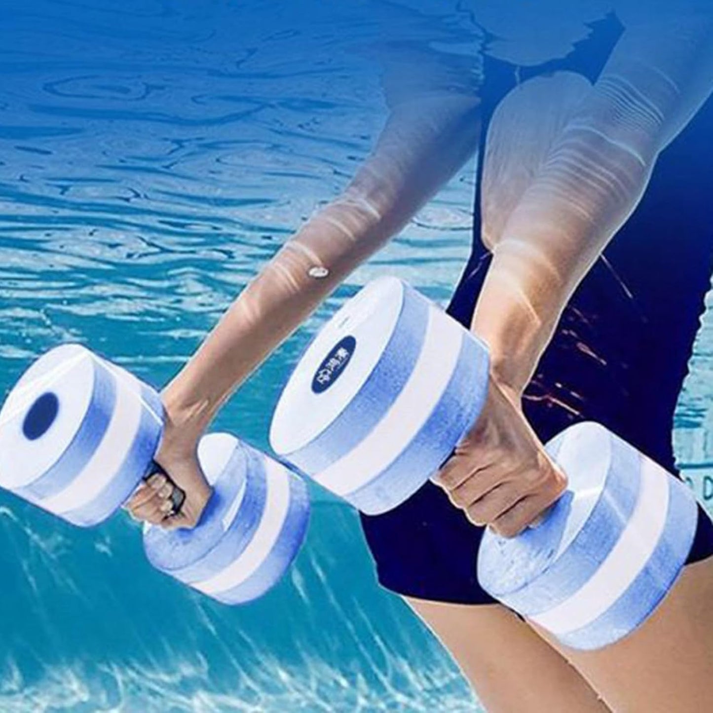 Water Dumbbells, Pool Weights, High Density, 10.63x5.12 Inches, Foam Workout Set, 2x Aquatic Exercise Equipment for Men, Women, Swimming Pool Fitness Gear