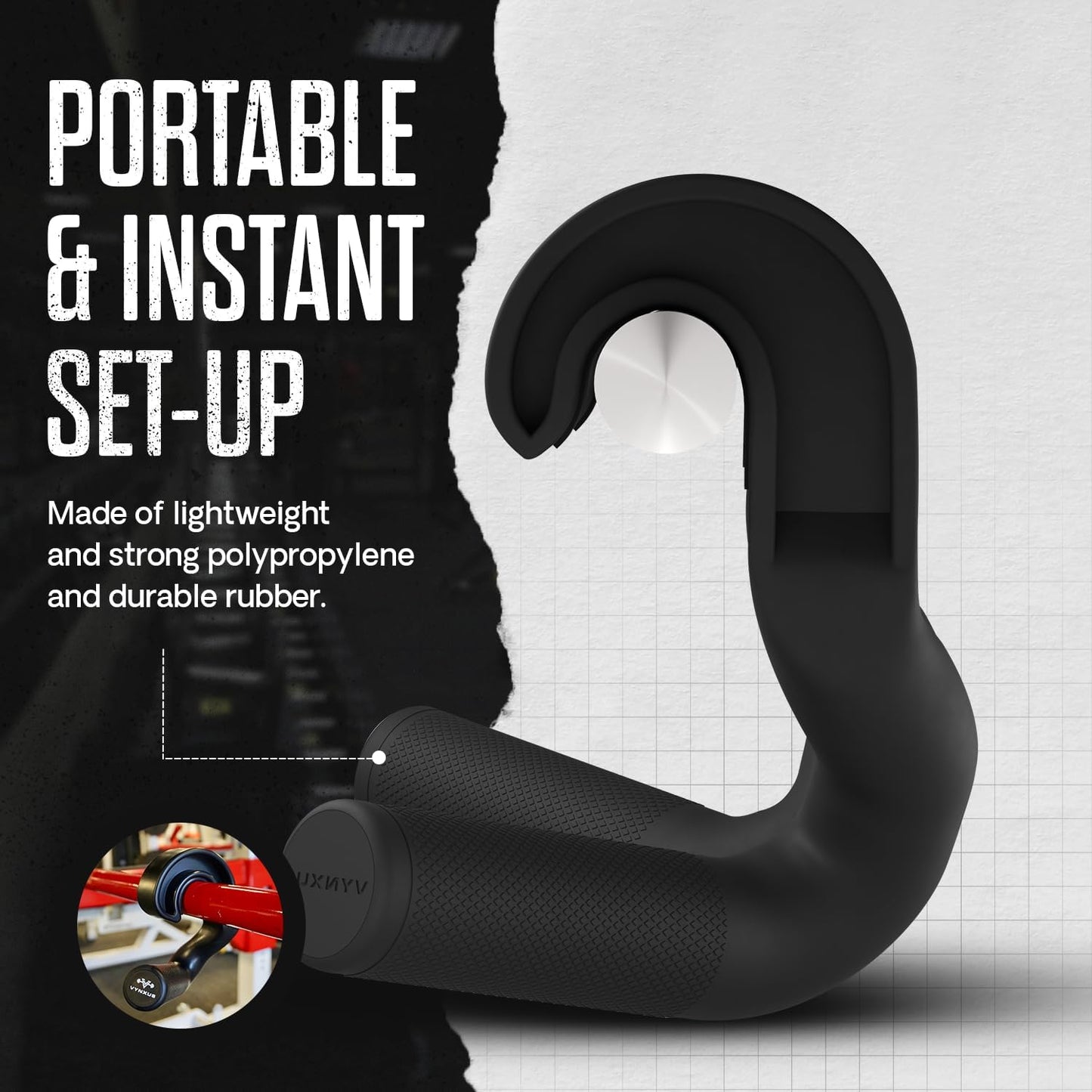 Vynxus: Ultimate Pull Up Handles | Heavy-Duty Pull Up Grips for Pull-up Bars, Barbells, Cable Machines, and Resistance Bands | Safe, Portable Pull Up Bar Grips for Home Gym, Office, or Travel