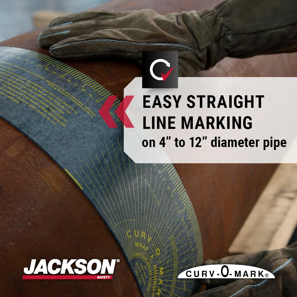 Jackson Safety 14766 Curv-O-Mark Wrap-A-Round Ruler, X-Large, Grey, Tube Diameter 4" to 12"