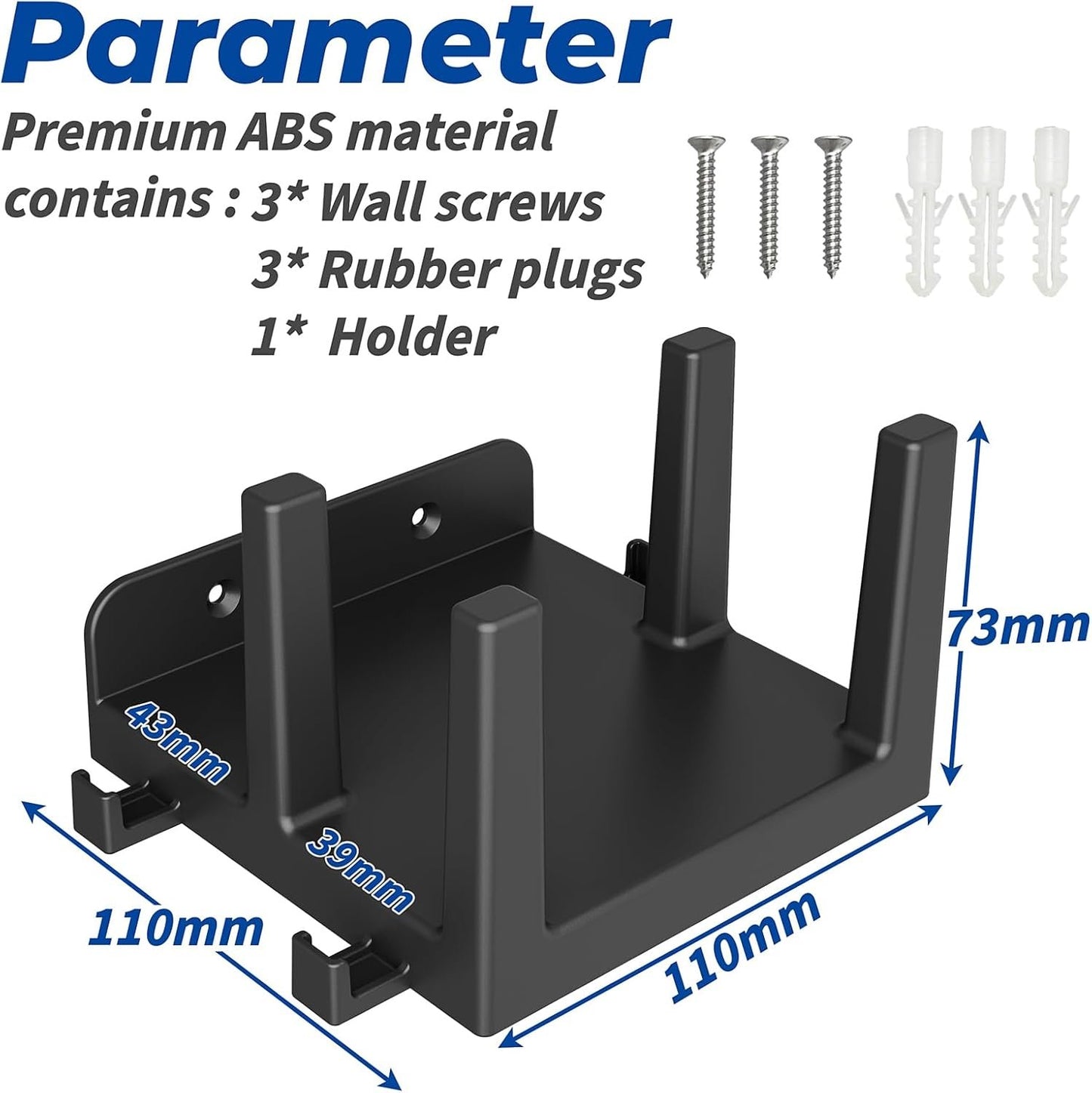 sciuU Wall Mount for Router, TV Box, Modem, Network Switch – Shelf for 2 Devices with Thickness < 3.8 cm / 4.3 cm – Compatible with Apple TV, Xiaomi Mi Box, Roku, TP-Link, ASUS, Sky Q Mini