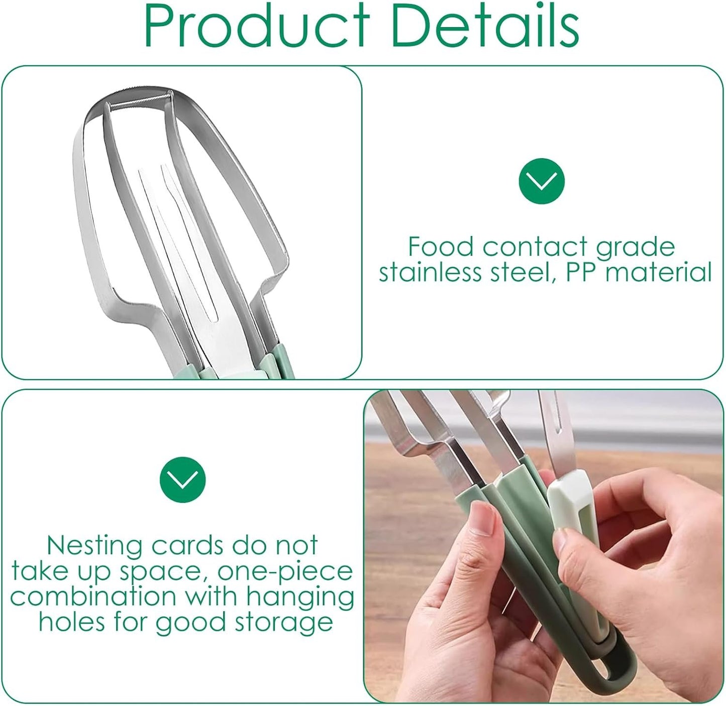Affettatrice a forchetta per anguria, 3 in 1, in acciaio inox, per utensili da cucina, campeggio, frutta, anguria, ghiaccioli, portabilità, gadget da campeggio