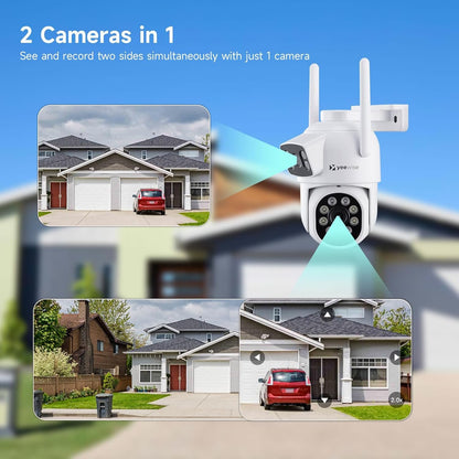 2K Wi-Fi 6 Wireless Security Camera System with 12" Monitor, Dual Lens WiFi Security Cameras with 360° Pan Tilt & Auto Tracking, 16CH NVR with 1TB HDD, 5G&2.4G WiFi, 24/7 Record,Plug-in Power