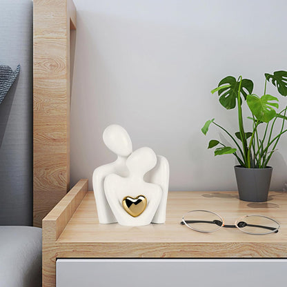 UTTCMK Bedroom Decor Couple Statue - Mini Art Couple Sculpture Knick Knacks Aesthetic, Modern Tv Stand Decoration Items for Living Room Bookshelf Shelves Wedding Coffee Table Decor(White B)