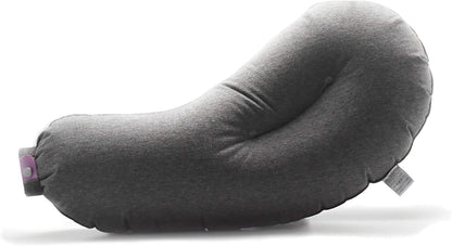DesignNest Aubergine Pillow, Comfort in a Puff, Inflatable Ergonomic Hug Friendly, Compact Lightweight, for Napping, Lounging, Camping, Home & Travel Pillow, Dorm Decor, Grey