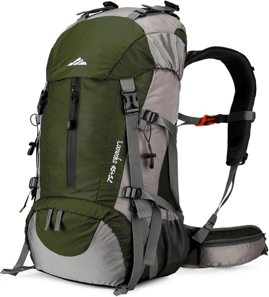 Loowoko Hiking Backpack 50L Travel Daypack Waterproof with R