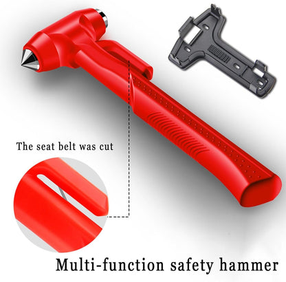 Window Breaker,Car Accessories,2-in-11Emergency Glass Hammer,Car Safety Hammer Survival Kit with Heavy-Duty Carbon Steel Tip and Hardened Sharp Window Breaker, Seat Belt Cutting（Red）