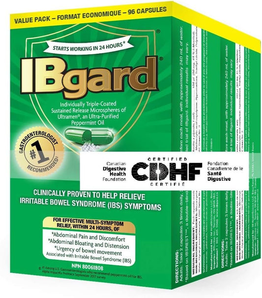 IBgard®, Natural Health Product for the relief of IBS Symptoms, 96 capsules