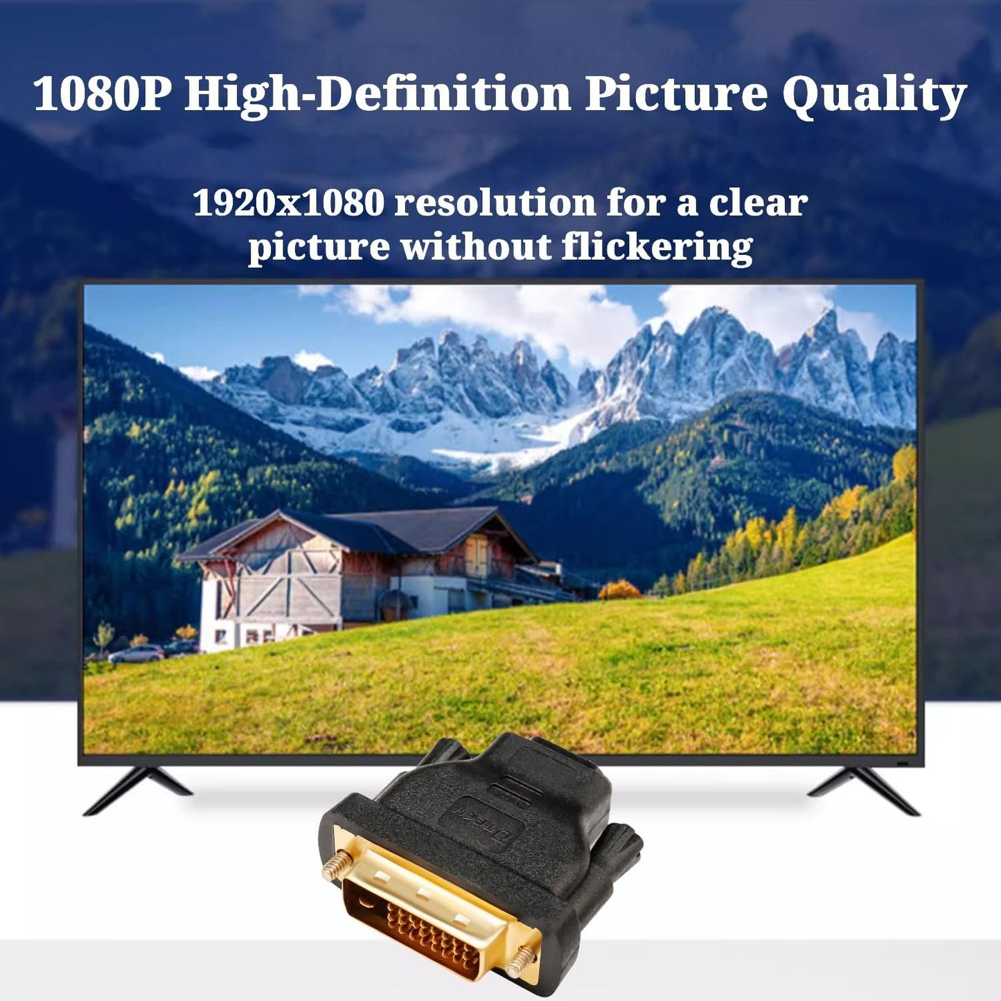 DTECH DVI Male to HDMI Female Adapter Bi-Directional DVI-D Port Converter