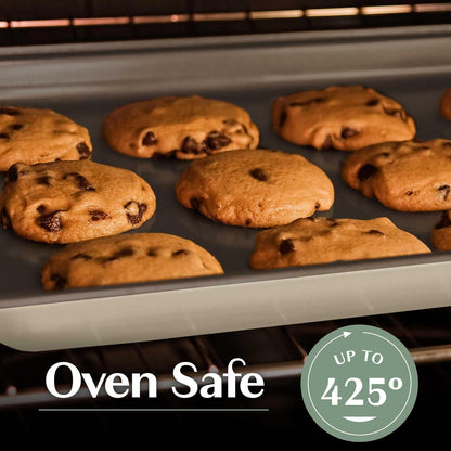 Goodful All-in-One Nonstick Bakeware Set, Stackable and Space Saving Design Includes Round and Square Pans, Muffin Pans, Cookie Sheet and Roaster, Dishwasher Safe, 8-Piece, Linen