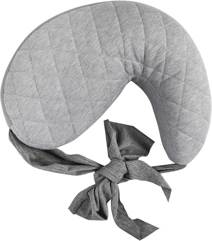 Boppy Anywhere Support Nursing Pillow, Soft Gray Heathered with Stretch Belt That Stores Small, Breastfeeding and Bottle-Feeding Support at Home and for Travel, Plus Sized to Petite, Machine Washable