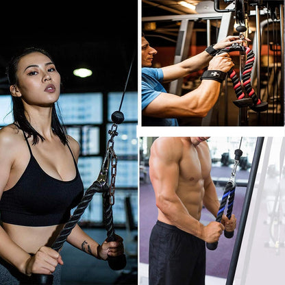 Taeku Tricep Rope – Heavy Duty Nylon Cable Attachment with Long Handle & Carabiner for Triceps Pushdown Home Gym Workouts