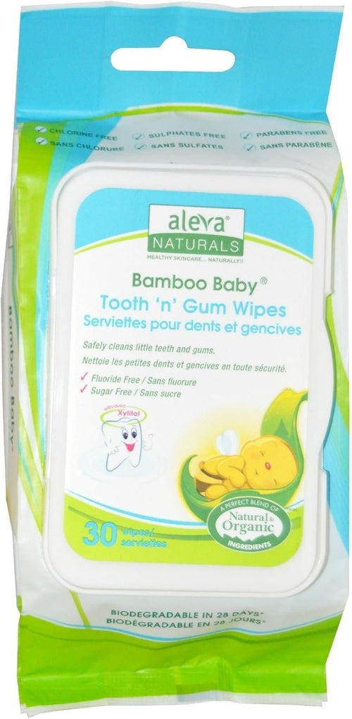 Bamboo Baby Wipes Tooth & Gum by Aleva Naturals - 30 wipes