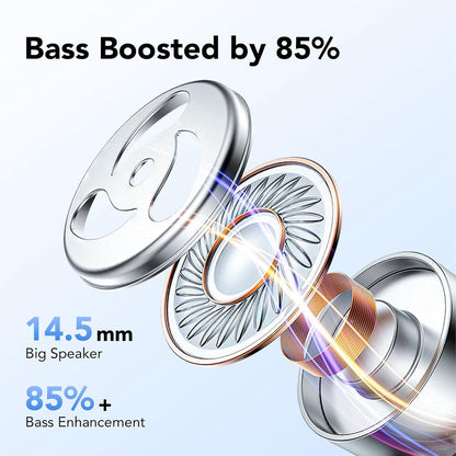CASCHO Wireless Earbuds Bluetooth Headphones 60Hrs Playtime HD Stereo Audio Digital LED Display Over-Ear Earphones with Earhook Waterproof Headset with Mic for Sport Running Workout (Black)