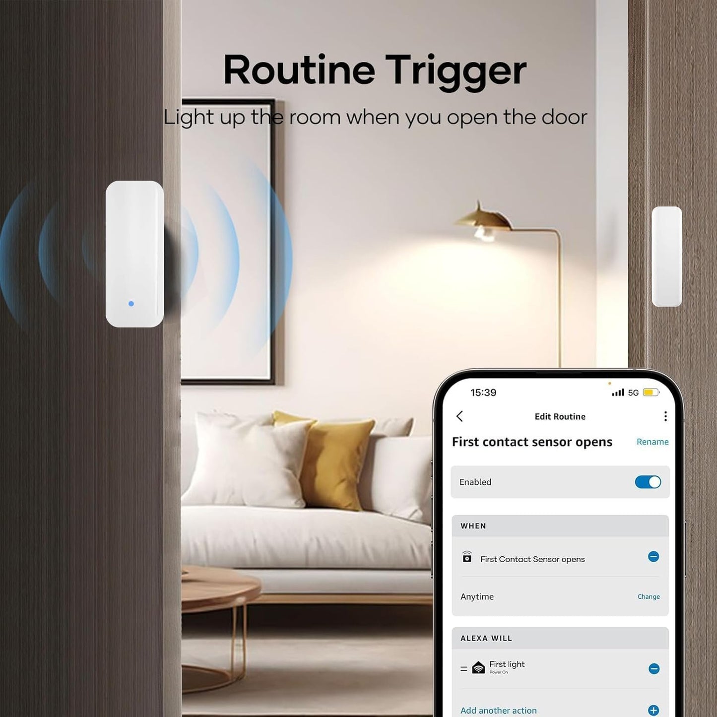 GDSanlian Zigbee Smart Contact Sensor, Smart Home Security System, Home Automation,Safety Protection,Window/Door Safeguard,Instant App Notification, Easy Installation, Real-Time Monistor, Hub Required