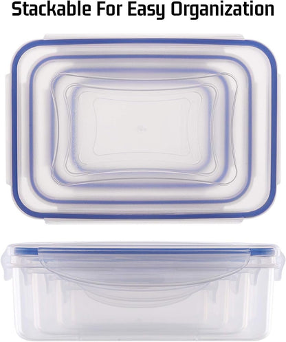 Food Storage Containers with Lids Airtight, Plastic Food Container Set, SIKITUT Airtight Storage Containers(8 Pack) for Home, Kitchen, Leak Proof, BPA-Free