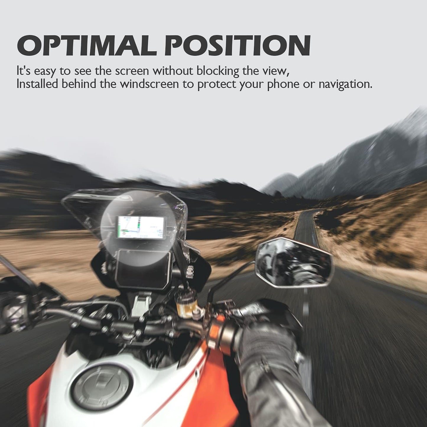 Lorababer Motorcycle GPS/Smart Phone Navigation Support Adapter Mounting Bracket Steel Front Bar Center Kickstand Replacement for 1290 Super ADV. S/R 2018-2023 (20MM)