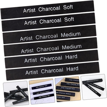 HAPINARY 6pcs Charcoal Pastel Briquettes Willow Vine Charcoal Pencil Artist Pencils Erasers Fire Stick Carbon