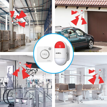 ALIBELL Personal Alarm 120dB Siren, Emergency Alarm System for Home/Shop/Factory, 2 Emergency Buttons + 1 Siren (Battery Operated and Plug-in Mains Powered)