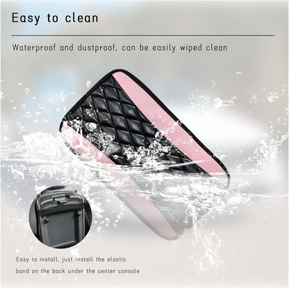 Car Center Console Cushion Pad, Universal Leather Waterproof Armrest Seat Box Cover, Comfortable Auto Armrest Cover Protector, Car Interior Decor Accessories for Most Vehicles (Pink, 32 * 19cm)