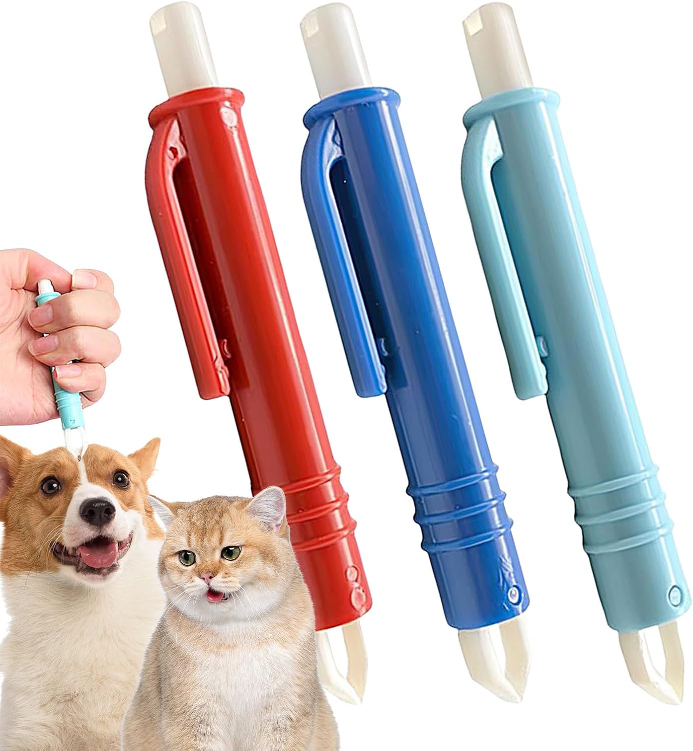 Tick Removal Tool, 3-Piece Removal Tweezers Set, Multifunctional Pet Grooming Supplies, Portable Quick Cleaning Tools for Yard, Outdoor, Travel, and Camping, 3.74 inches