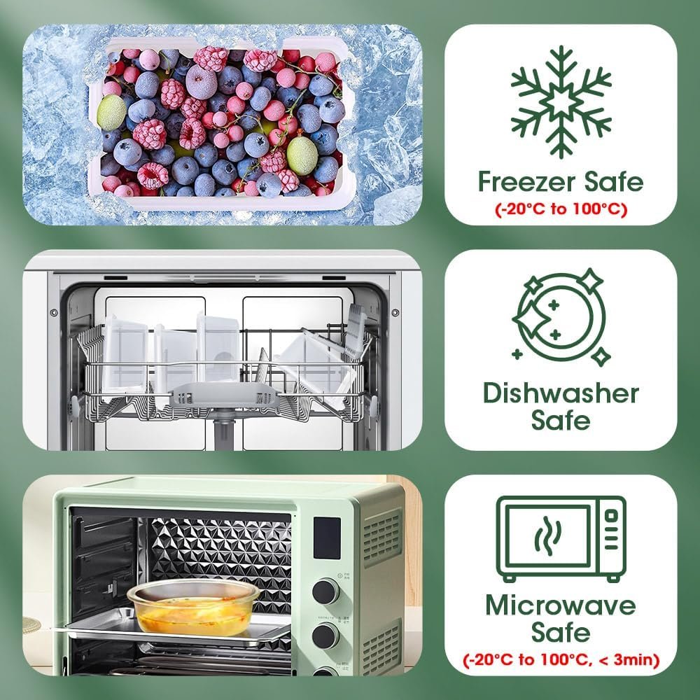 ZUNI 10 PCS Food Storage Containers with Lids Airtight (10 Lids &10 Containers), Plastic Meal Prep Containers for Home & Kitchen, BPA-Free, Leak Proof, Microwave/Dishwasher Safe with Labels & Pen