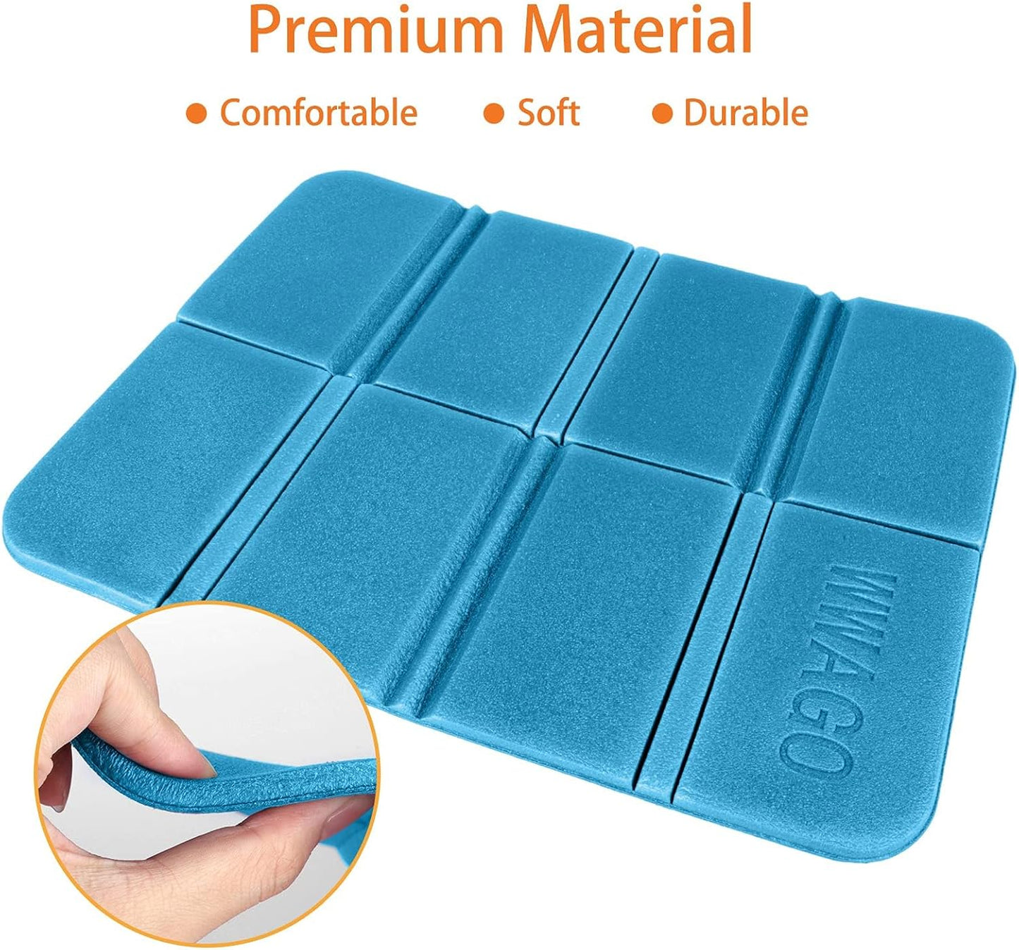 EEEKit 4 Pack Camping Cushion Seat, 15x11inch Foam Hiking Seat Pad, Foldable Sitting Mat Waterproof EVA Foam Sitting Pad for Backpacking Outdoor Picnic Mountaineering Stadium Travel for Adults Kids