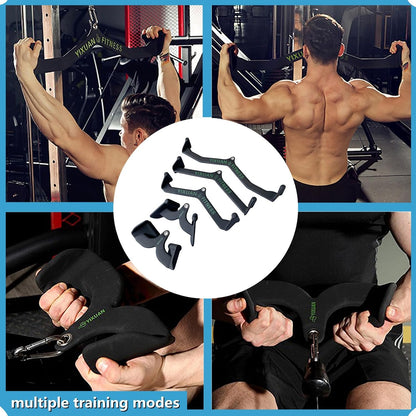 Thickened Steel Wide Grip Lat Pulldown Attachments V Bar, Close Grip Double D Row Handle, Tricep Press Down Cable Machine Accessories for Home Gym