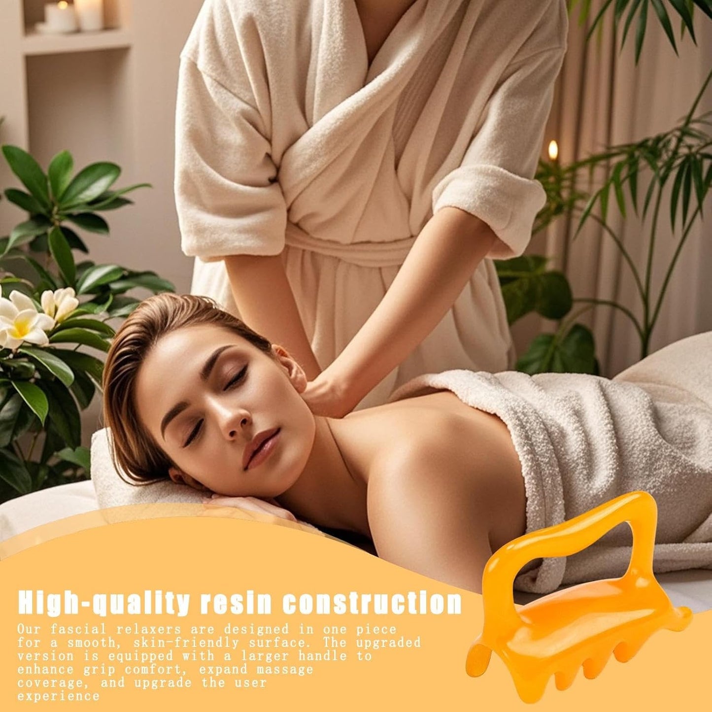 Fascia Massage Tool,Deep Tissue Fascia Massager - Manual Massage Tool 8-Point Design for Back Shoulders Head Thighs Buttocks Legs