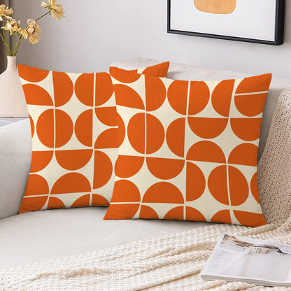 Orange Mid Century Pillow Covers 70s 80s Retro Throw Pillow Covers Morden Abstract geometric Decorative Square Cushion Case for Sofa Bedroom Car 18x18 Inch