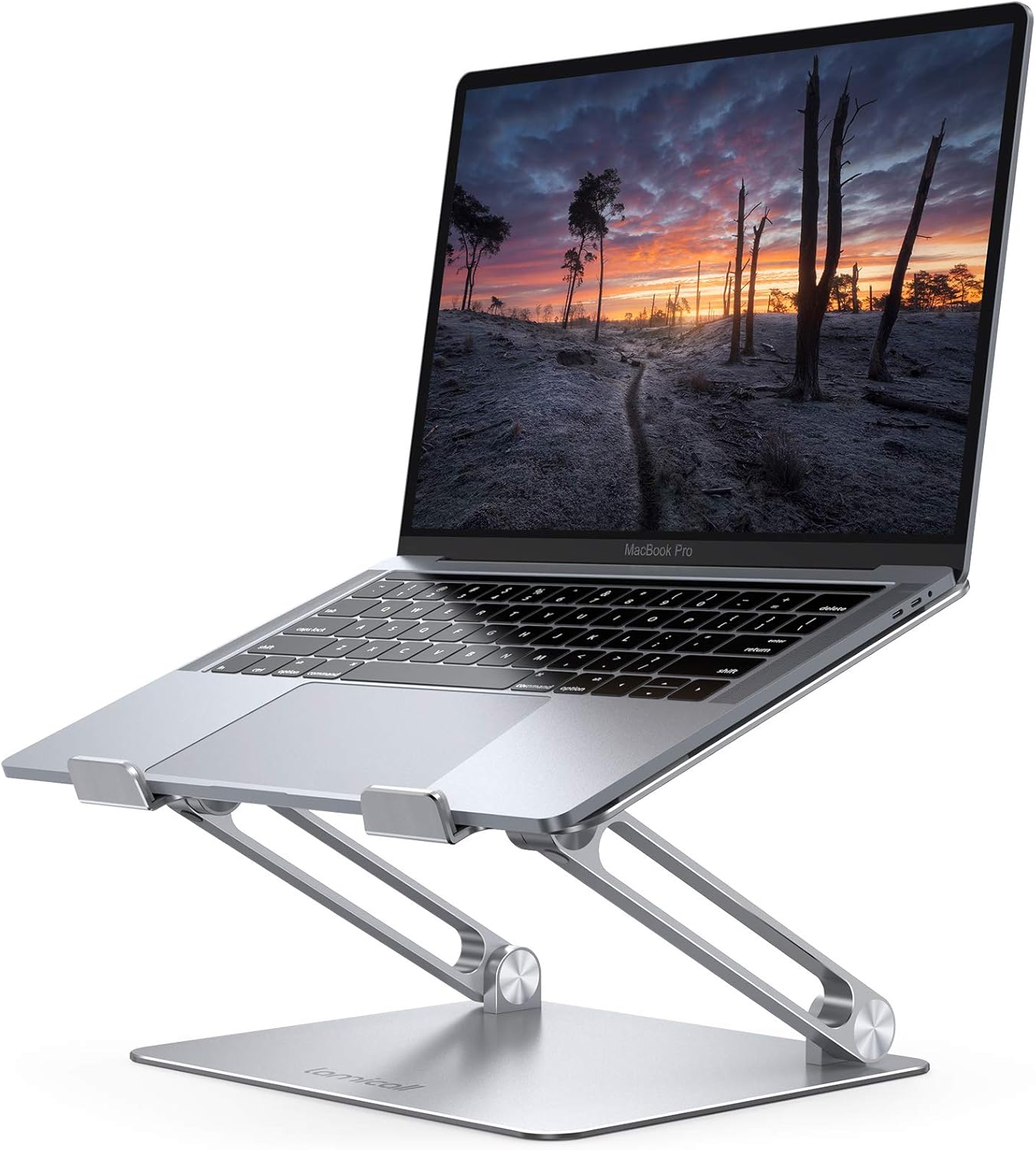 Lamicall Adjustable Laptop Stand, Portable Laptop Riser, Aluminum Computer Stand for Desk Table Foldable, Ergonomic Notebook Holder Cradle for MacBook Air Pro, Dell XPS, HP (10-17.3'') - Silver