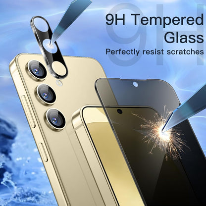 JETech Privacy Screen Protector for Samsung Galaxy S24 5G 6.2-Inch with Camera Lens Protector, NOT FOR S24 FE/S24 Plus/S24 Ultra, Anti-Spy Tempered Glass Film, Fingerprint ID Compatible, 2-Pack Each
