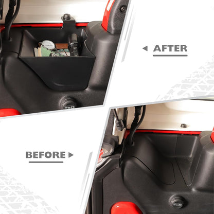 JeCar Wheel Well Storage Rear Trunk Organizer for 2024+ Jeep Wrangler JL JLU 4-Door Interior Accessories Black (Trunk Storage L&R)
