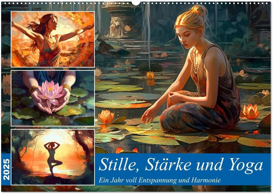 Silence, Strength and Yoga (Wall Calendar 2025 DIN A2 Landscape), CALVENDO Monthly Calendar