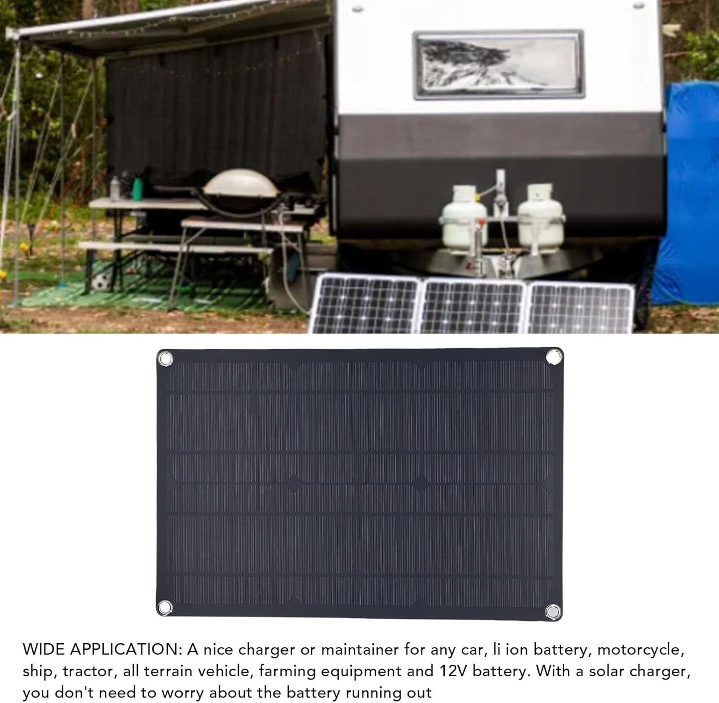 Car Battery Solar Charger, 20W 12V Portable Solar Power Car Battery Charger Solar Battery Charger Maintainer Panel Charging Kit with Controller for Automotive Boat