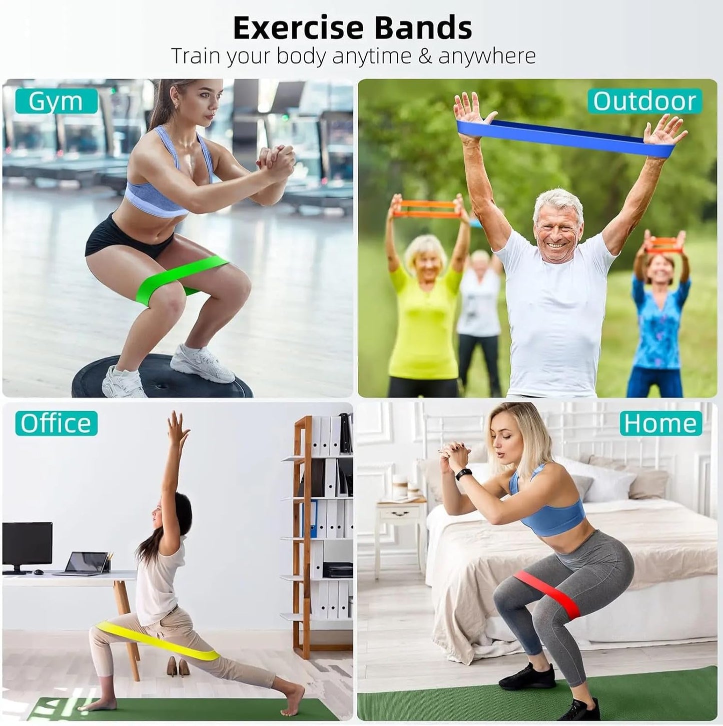 ZED Resistance Stretching Bands Set (5-Straps) for Exercise,Fitness, Yoga, Workouts, Physical Recovery with 5 Different Power Levels and Made of Premium Quality Natural Latex Rubber