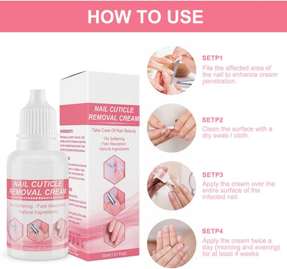 Cuticle Softener Liquid, Nail Care Cream 30ml, Moisturizing Daily Treatments for Dry Skin, Hydrating Formula for Nail Repair, Strengthens Damaged Cuticles, 3.35x1.14x3.35 Inches