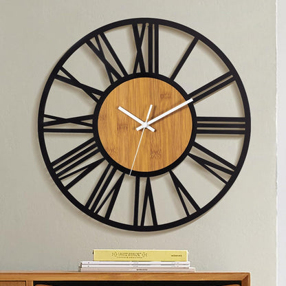 1st Owned Round Wall Clock for Living Room Decor, 13" Battery Operated,Silent Non Ticking, Modern Black Clocks for Home,Garden,Office,Kitchen, Cafe Wall