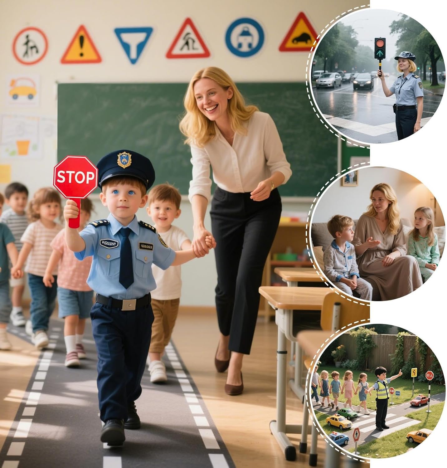 Handheld Stop Sign, 10 doppio-laterale di Warning Paddles, 9,84 x 5,91 x 0,39 Inches Waterproof Street Safety Signs with Handle, Teaching Tool for Kids, School Bus Parking, Classroom