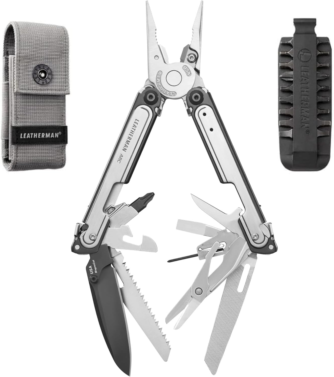 LEATHERMAN, ARC, 20-in-1 Multi-Tool for Outdoors, Camping, Home & Work, with Premium MagnaCut Steel Knife Blade, Made in The USA, Black DLC & Stainless Steel, Arc