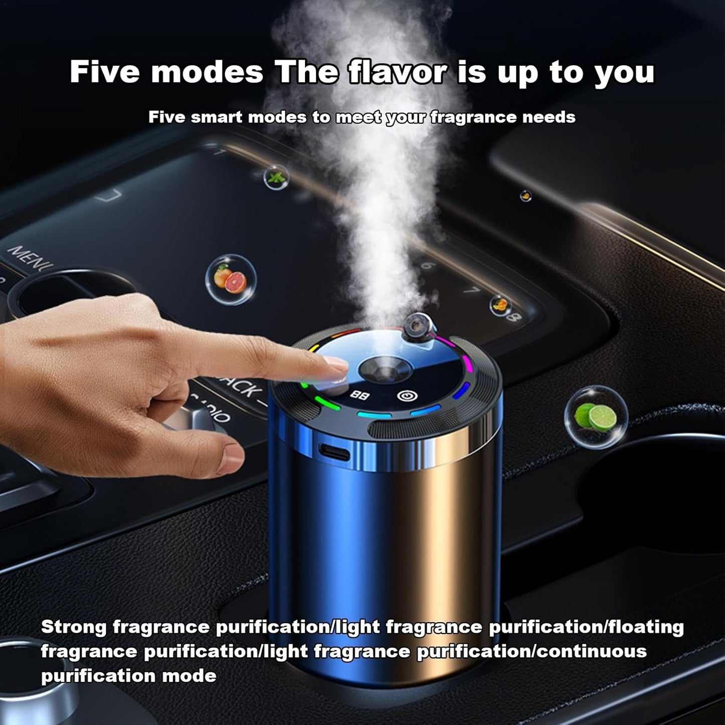 Car Humidifiers, Car and Home Air Umidificatore, Portable Scent Diffuser, Multi Mode Car Humidifier, Car Air Purifier and Humidifier, Car Diffuser with Multiple Settings for Car, Home, Small Room