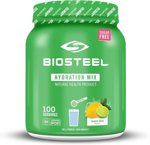 BioSteel Hydration Mix, Great Tasting Hydration with Zero Sugar, and No Artificial Flavours or Preservatives, Lemon Lime Flavour, 100 Servings per Tub