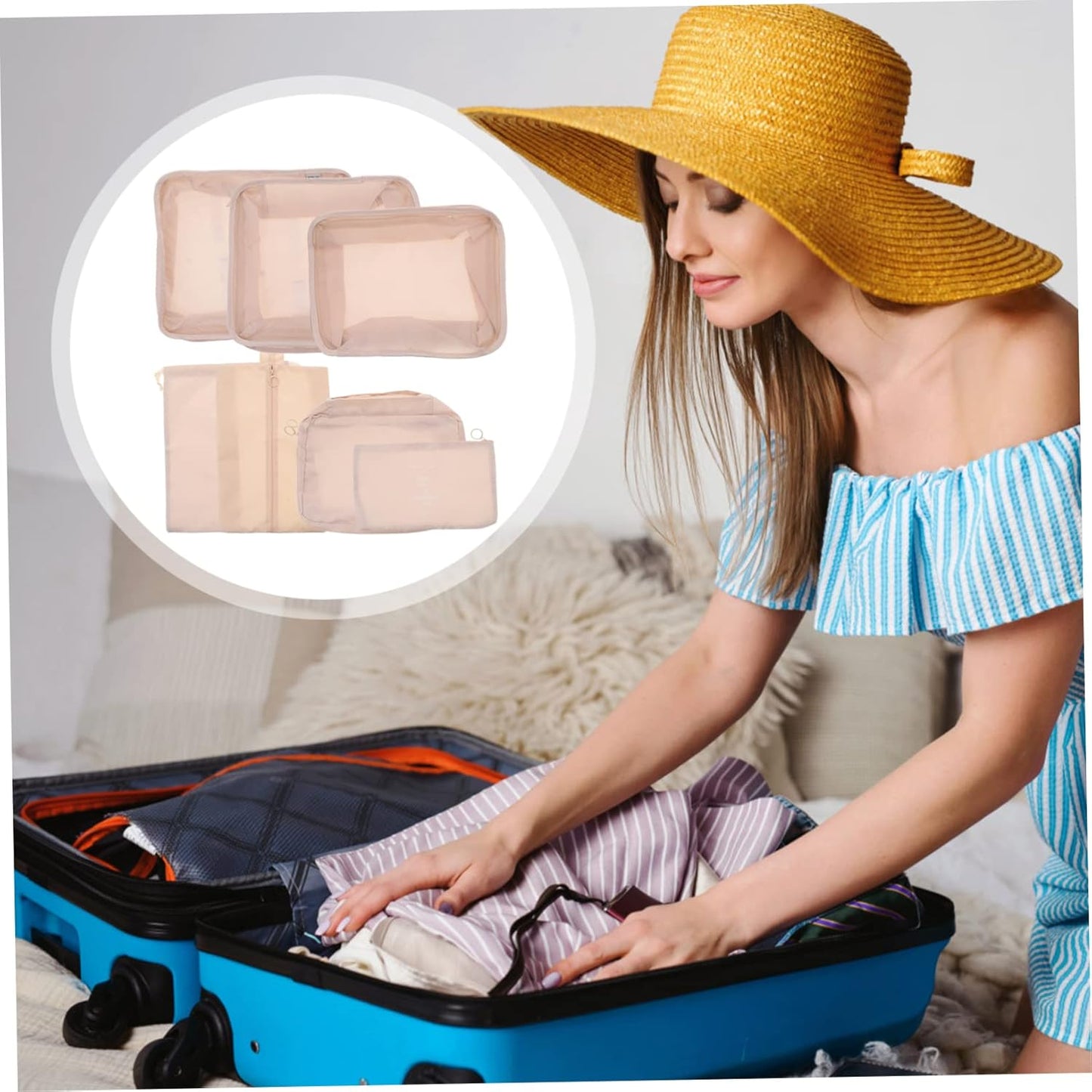 ANDRESLAD Travel Case Garment Packaging Bag Travel Toiletries Storage Bags Storage Bags Shoe Holder Oxford Cloth, dark khaki