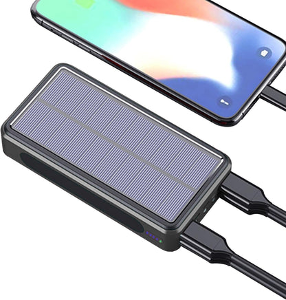Solar Energy Charger - Portable Solar Battery Pack, Sun-Charged Power Supply | Compact Phone Charger, 20000mAh Backup Battery for Adults Teens Men Women Students Commuting