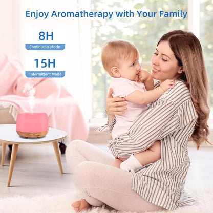 SPLITSKY Aromatherapy Essential Oil Home Diffuser with Remote Control, 300ML Large Room Cool Mist Air Humidifier, 8 Hours Quiet Operation, Timer, 7 Colors LED Night Night，Suitable Home,Yoga.
