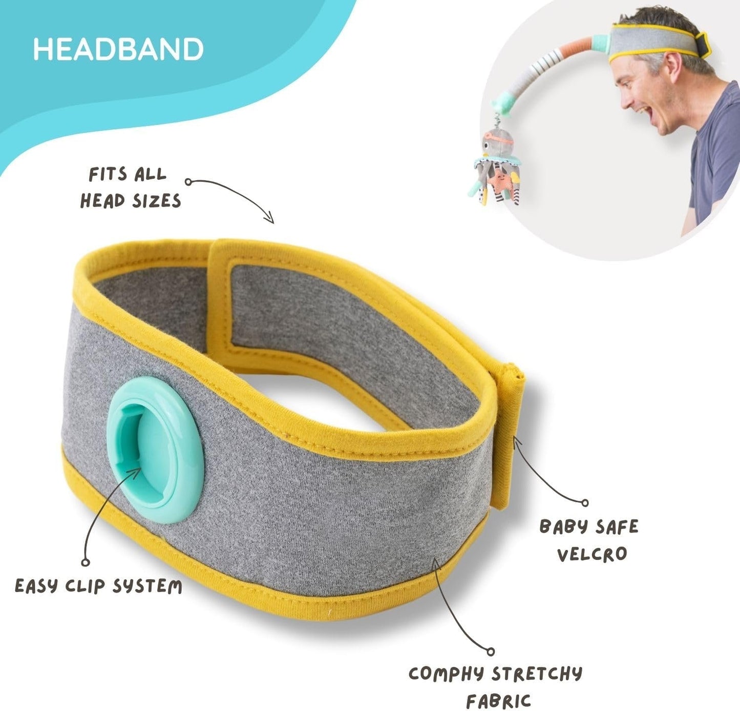 DINGLE DANGLE - Diaper Changing Distractor - Diaper Changing Helper Headband, Baby Mobile, & Sensory Rattle. Newborn Essentials Must Haves - Great Baby Registry or Shower Gift - Featured on Shark Tank