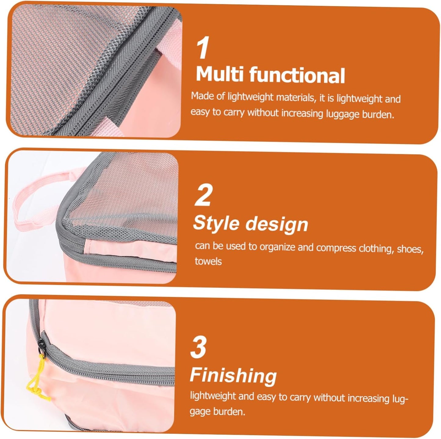 minkissy 3pcs Travel Packing Organizers Lightweight Compression Bags for Clothes Shoes and Underwear Storage Durable for Luggage Organization
