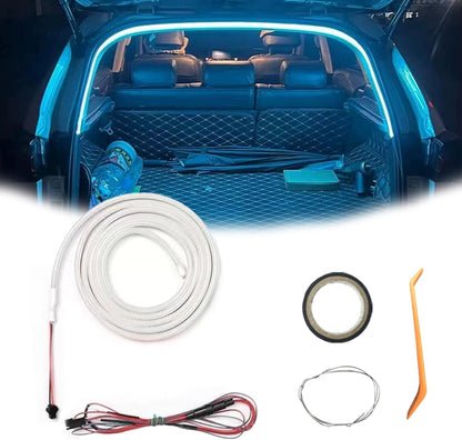 Dynamic Flowing Car Trunk Light Strip, Upgrade Flexible Universal Trunk LED Light Strip, Universal Waterproof Cargo Ambient Lighting for Car Trunk Illumination Decoration (Blue, Half Circle 2m/6.6ft)