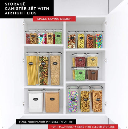 YOZOTI Cereal Containers Storage Set (4L,135.2 Oz), 4PCS Airtight Food Storage Containers with Pour Spout for Kitchen & Pantry Organization Cereal Dispensers